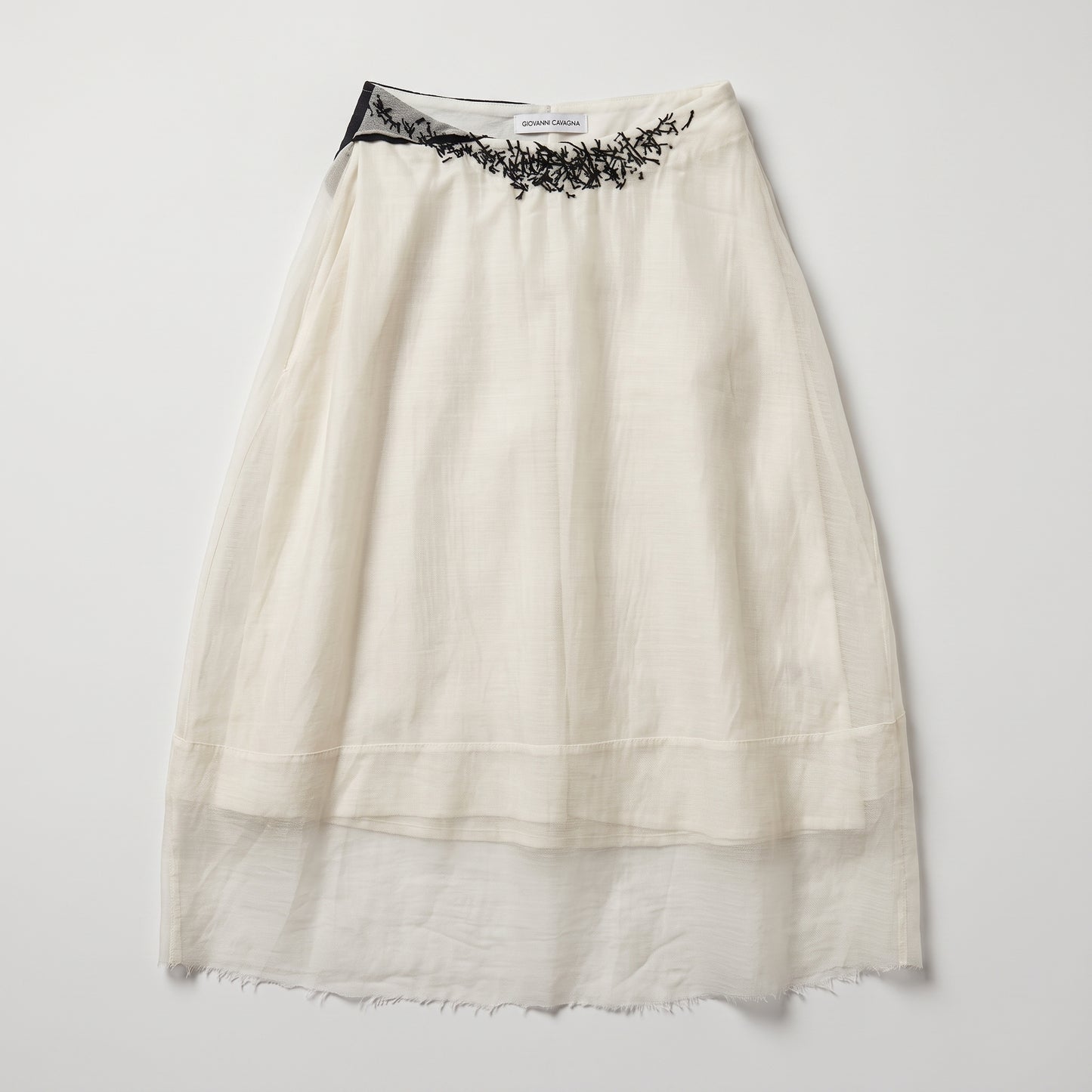 Embroidered Sheer Midi Skirt