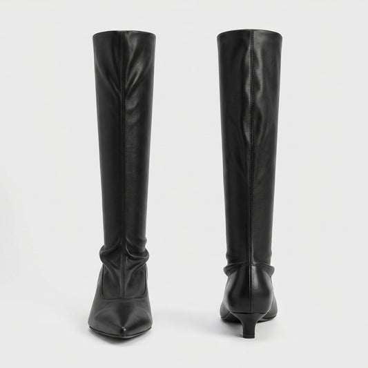 Sleek Pointed Toe Knee Boots