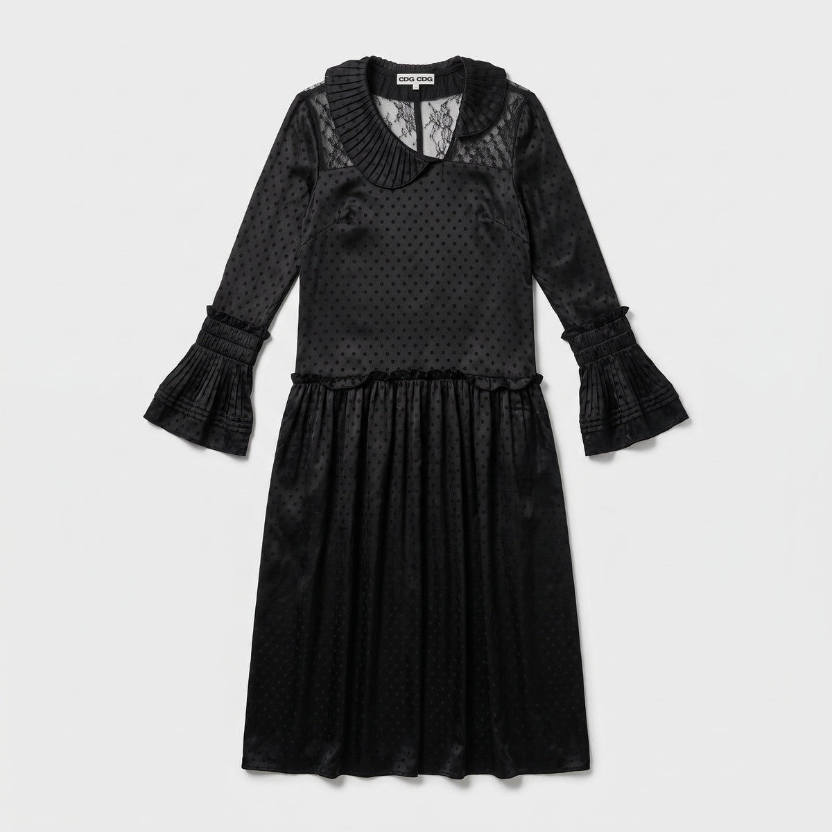 Polka Dot Lace Pleated Dress