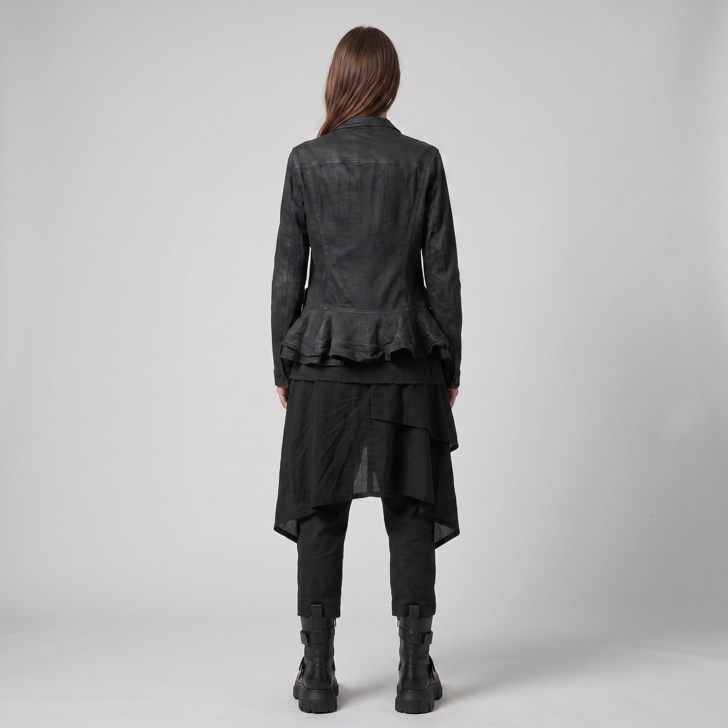 Structured Peplum Denim Jacket