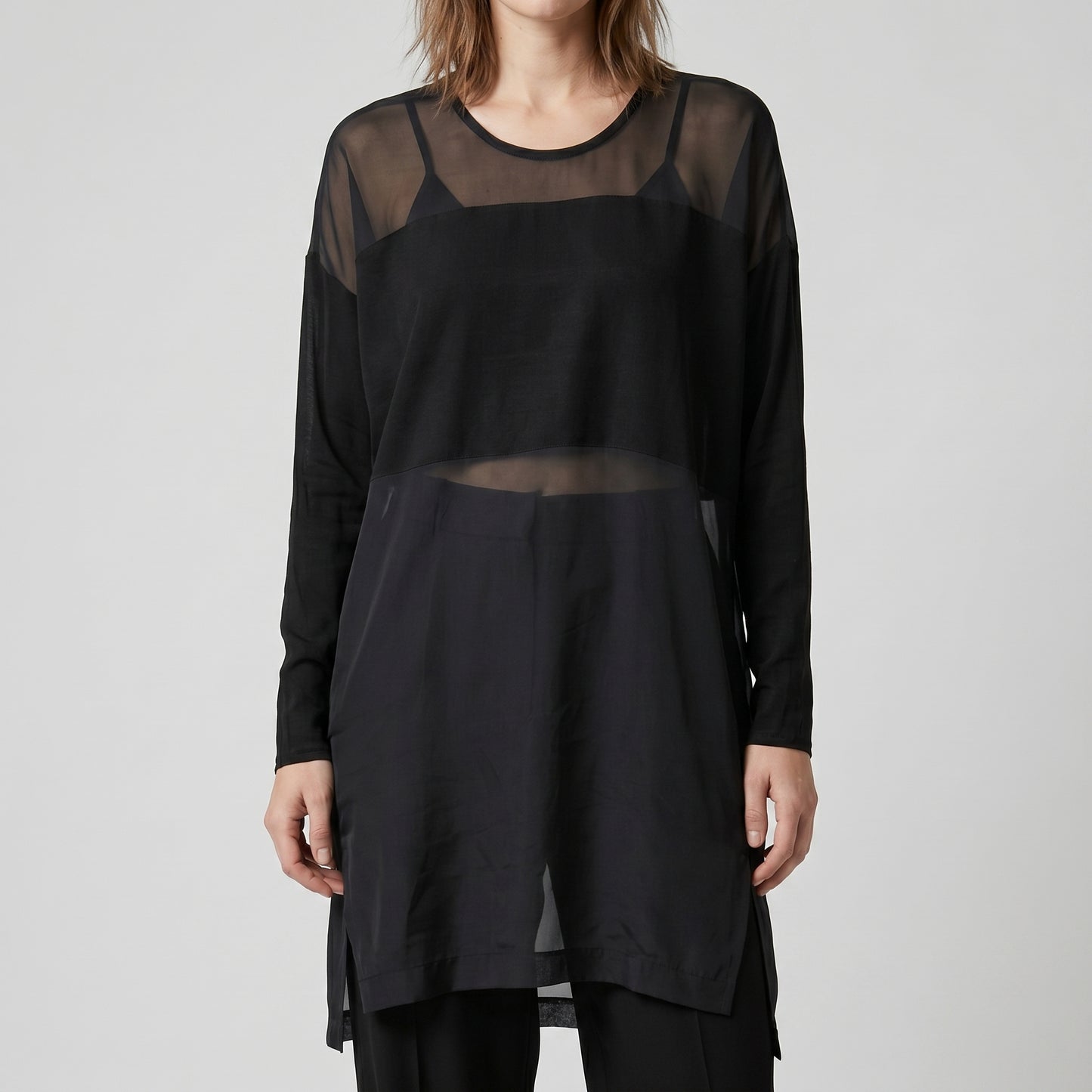 Mesh Panel Longline Top