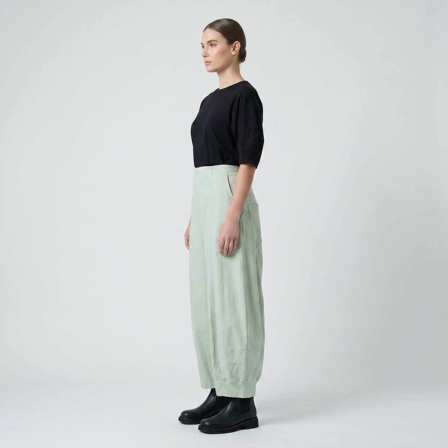 Sage Green Balloon Leg Trousers