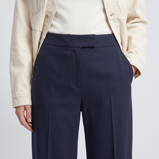Tailored Navy Cropped Trousers