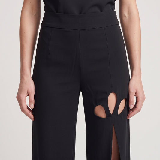 Black Cutout Tailored Trousers