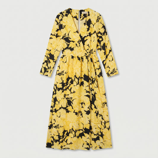 Floral Wrap Midi Dress