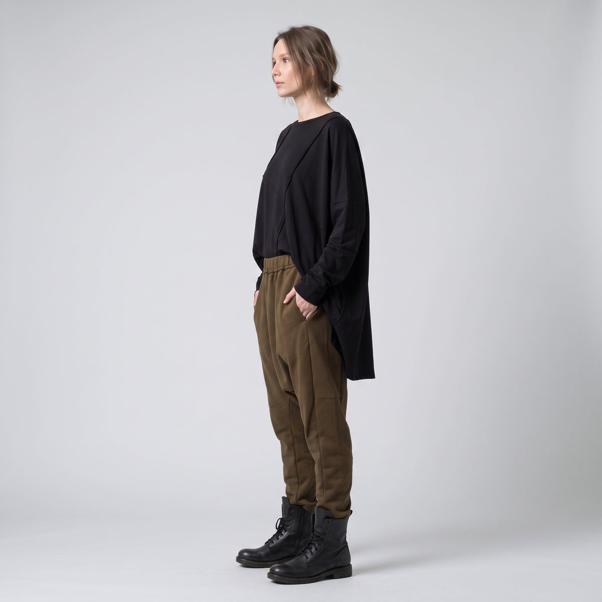 Dropped Crotch Casual Trousers