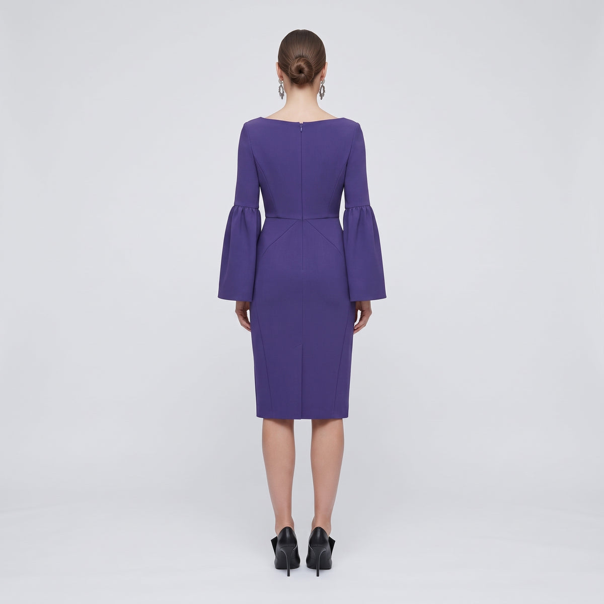 Elegant Bell-Sleeve Sheath Dress