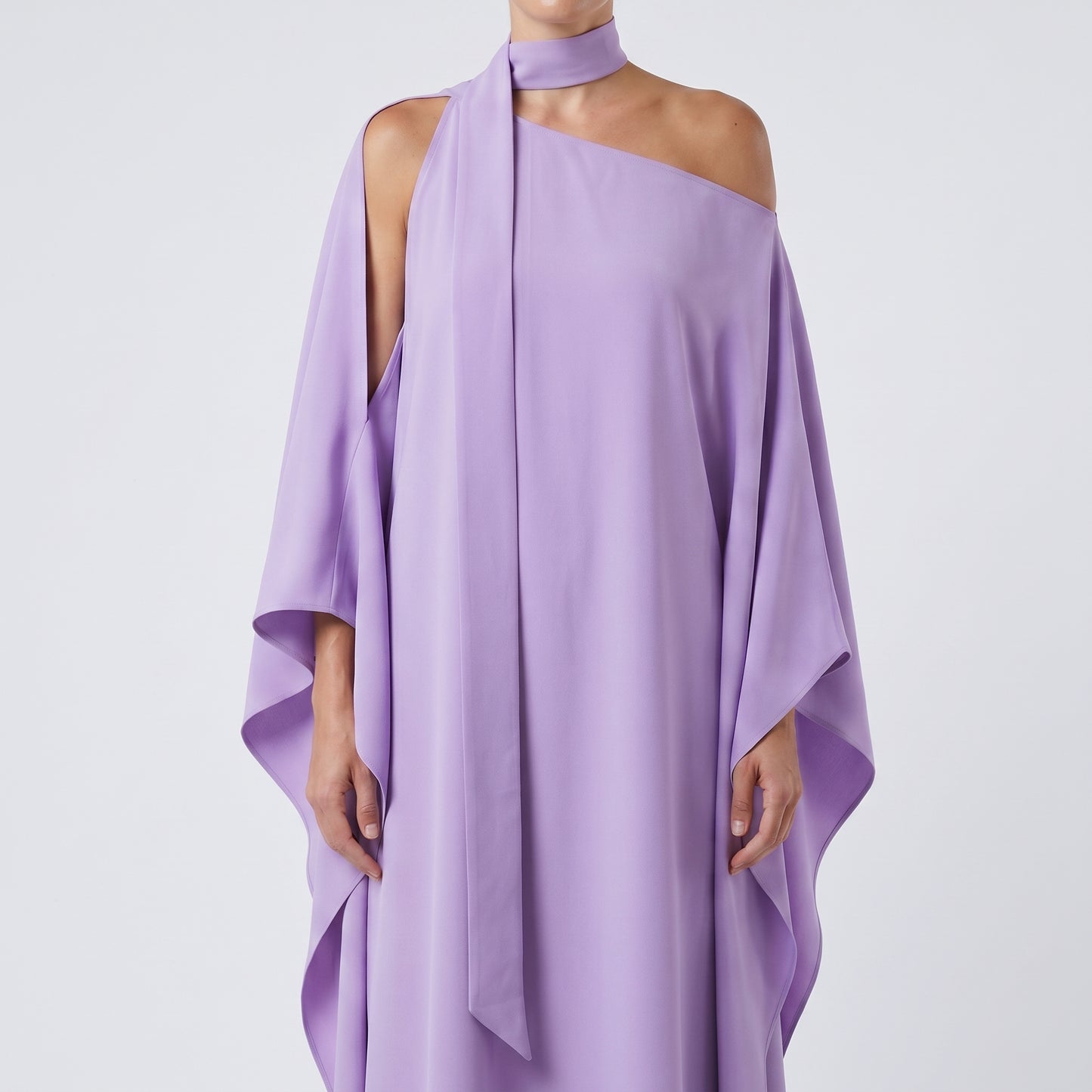 Asymmetric Draped Kaftan Dress