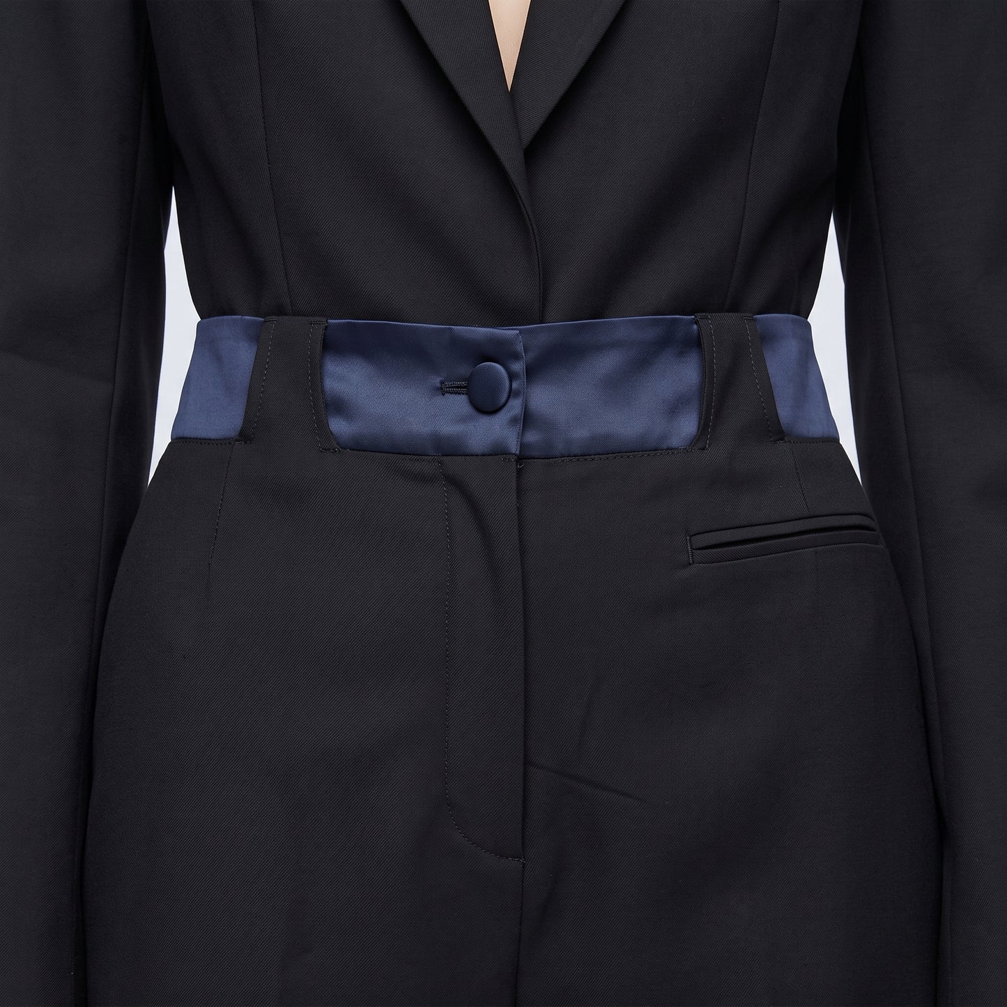 Contrast Paneled Tailored Trousers