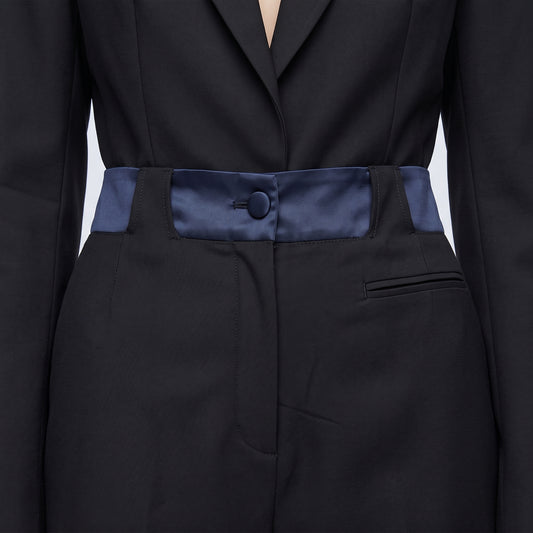 Contrast Paneled Tailored Trousers