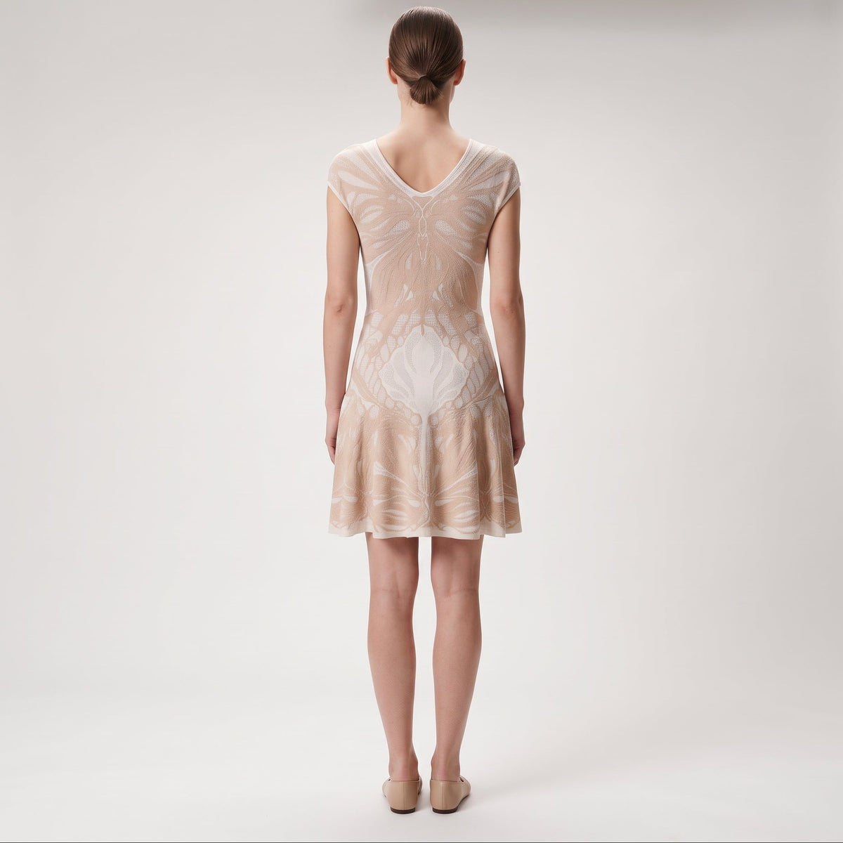 Butterfly Jacquard Knit Mini Dress