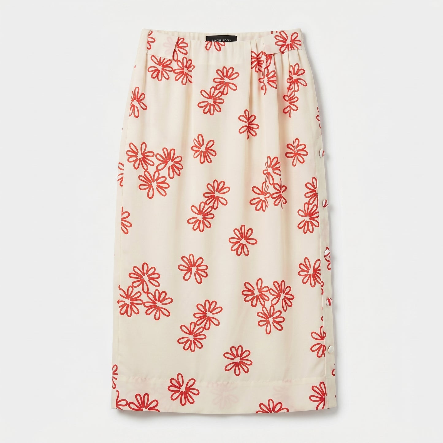 Floral Embroidered Midi Skirt