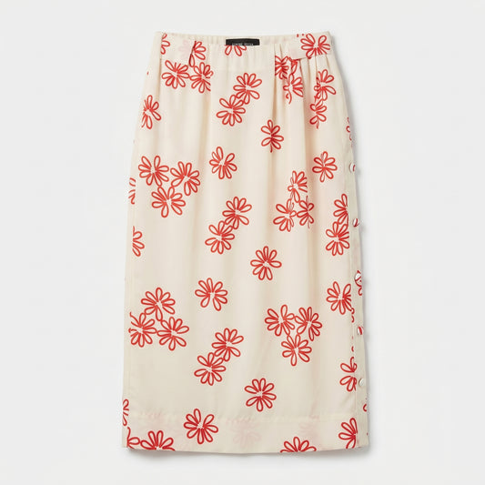 Floral Embroidered Midi Skirt