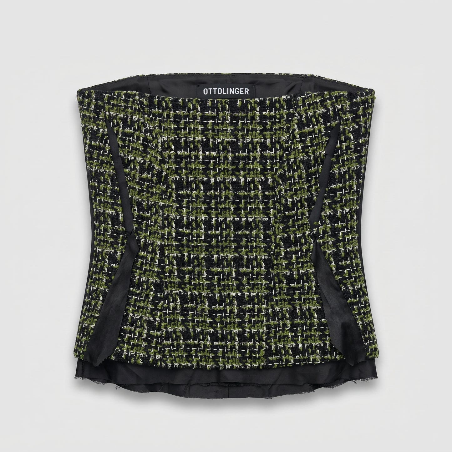 Structured Tweed Strapless Corset Top