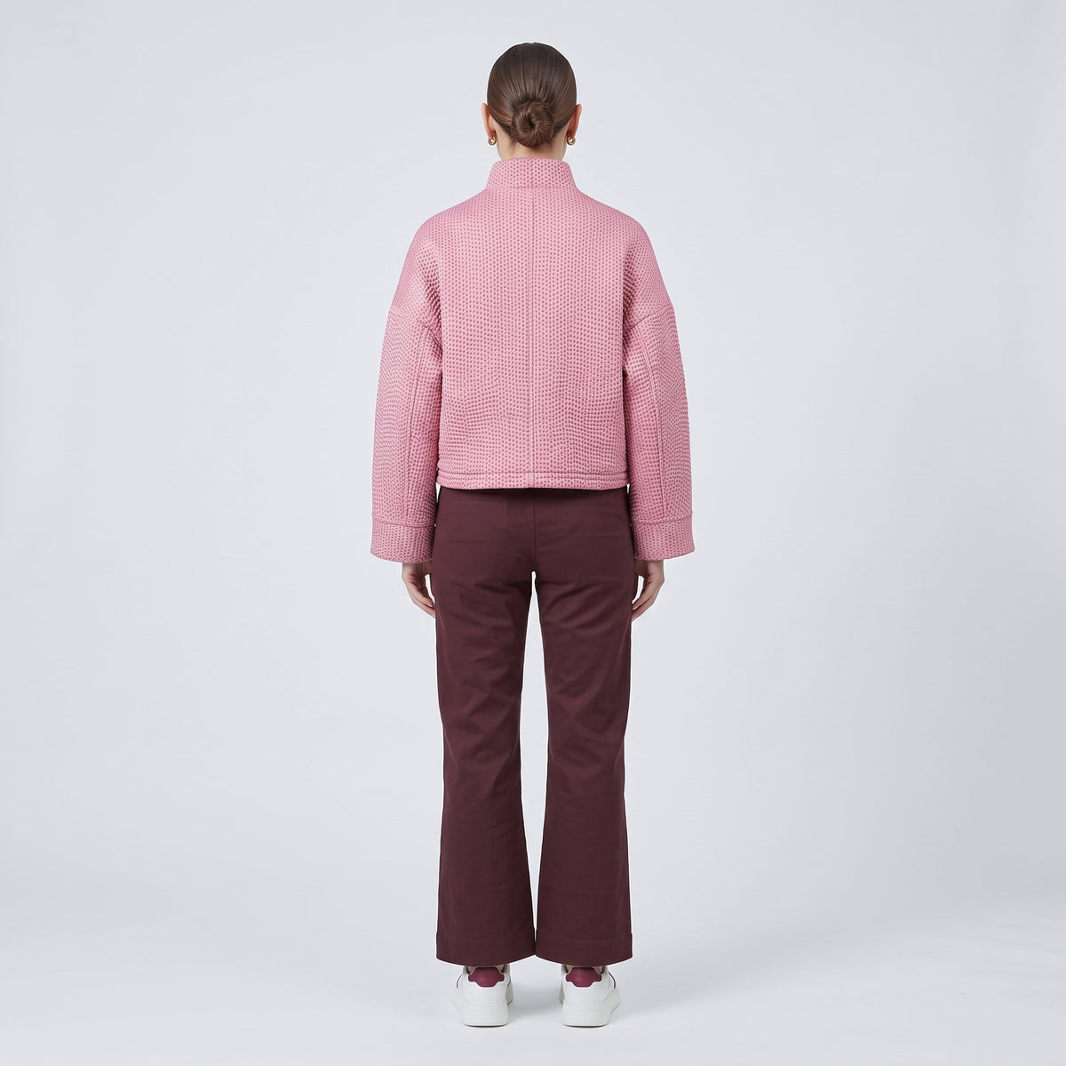Tailored Burgundy Cropped Trousers