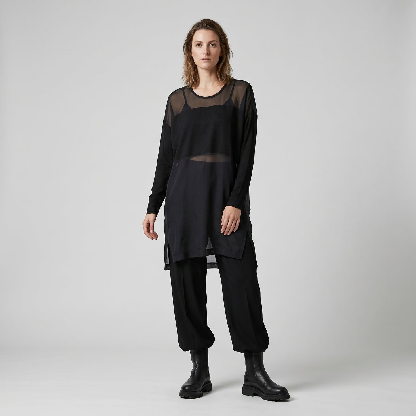 Mesh Panel Longline Top