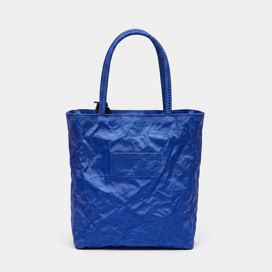 Crinkled Metallic Blue Tote Bag