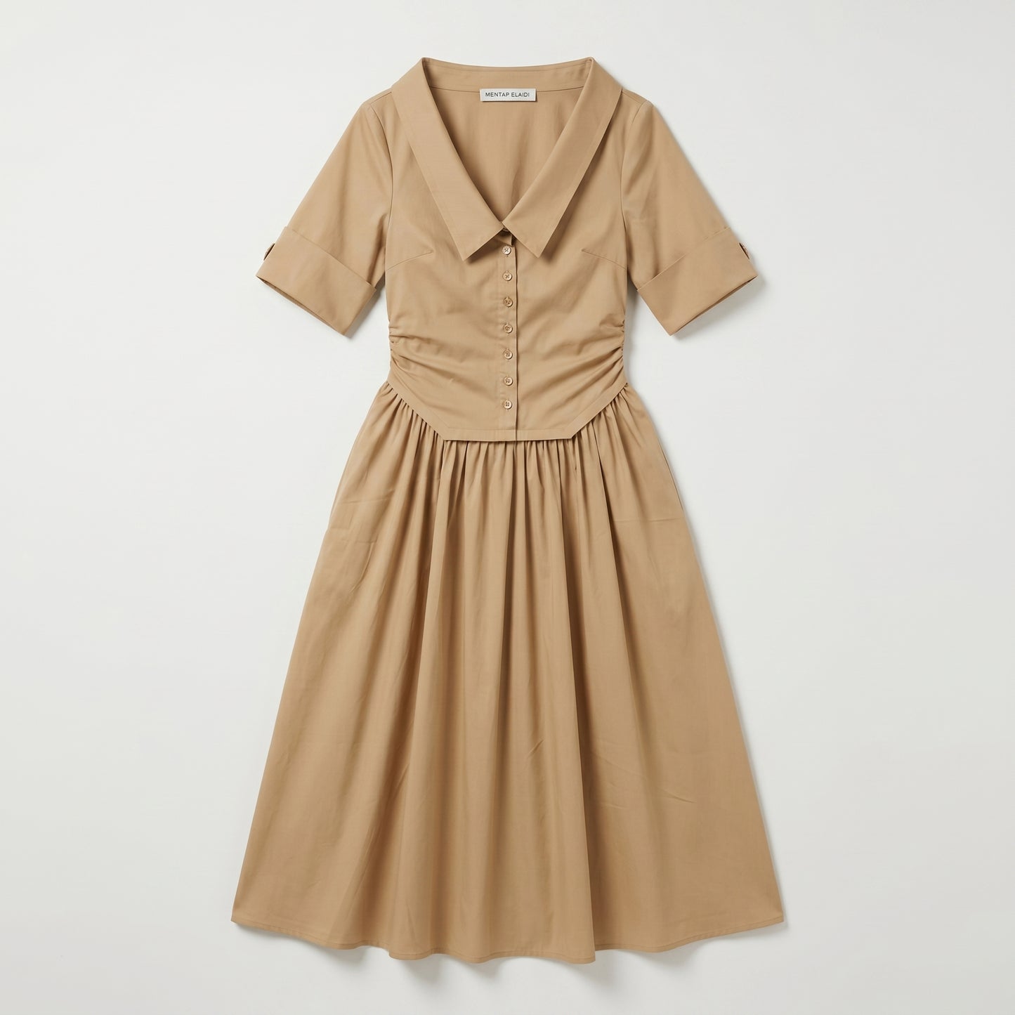 Tailored Ruched Midi Dress