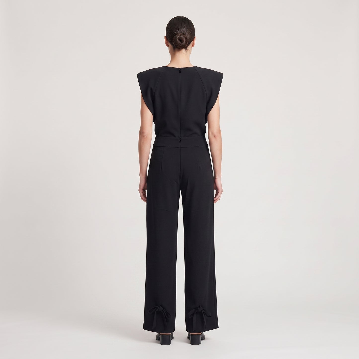 Black Cutout Tailored Trousers