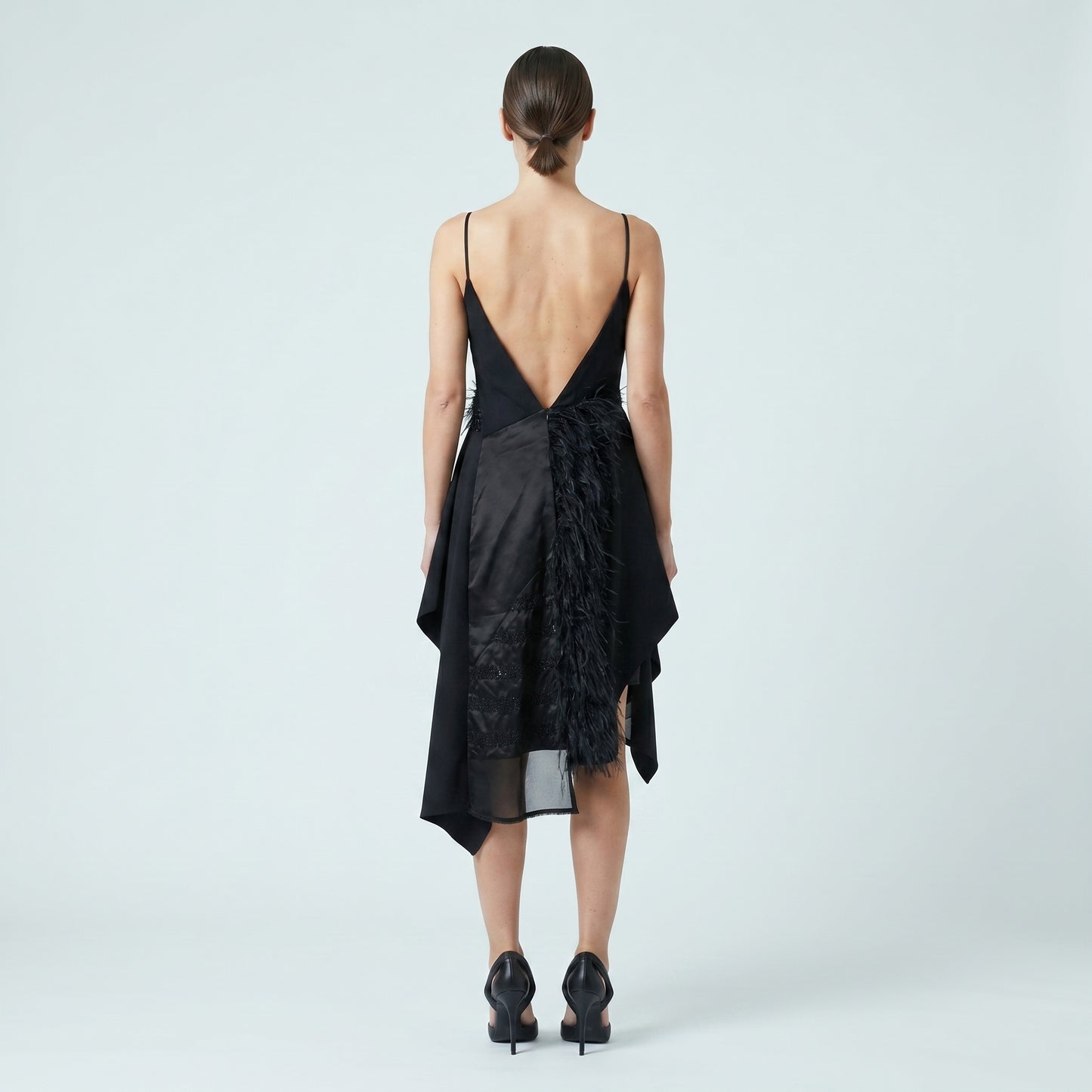 Embellished Feather Cocktail Dress