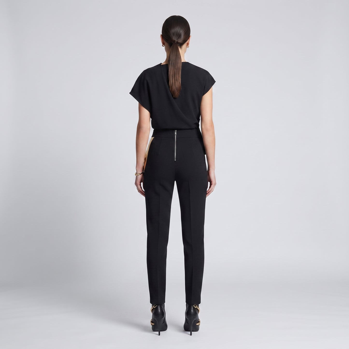 Metallic Detail Tailored Trousers