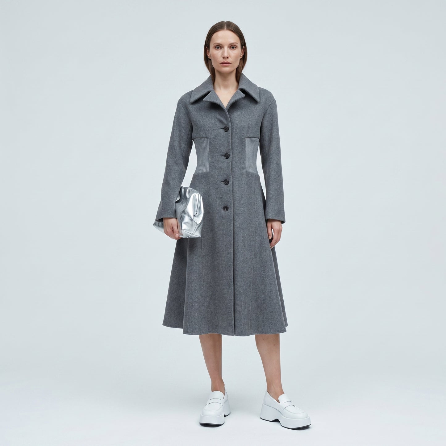 Structured Wool Blend Coat