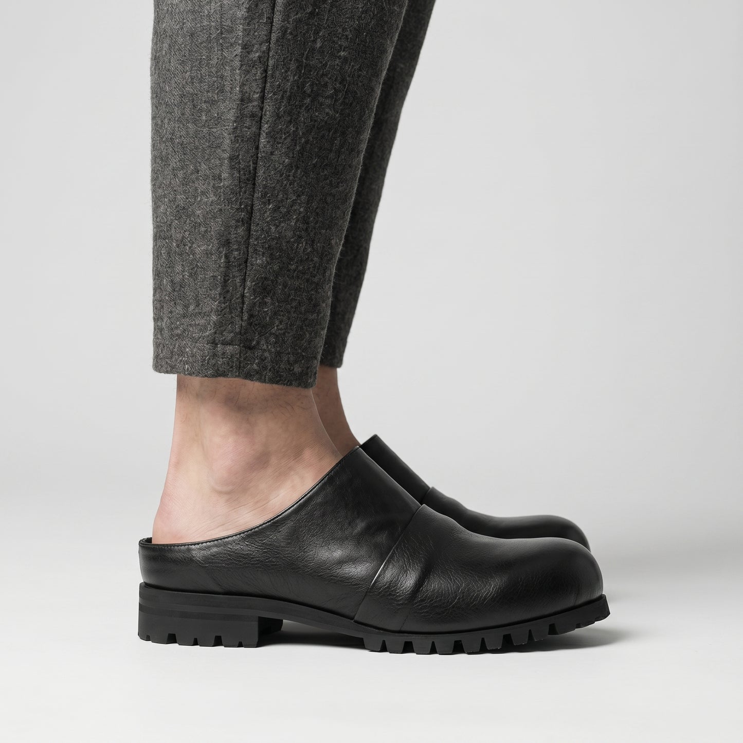 Minimalist Leather Slip-On Clogs