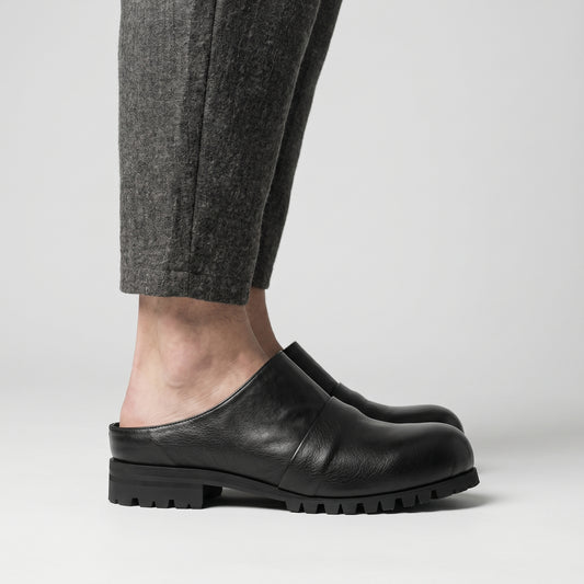 Minimalist Leather Slip-On Clogs