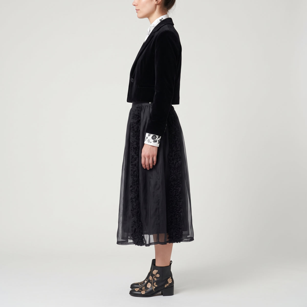 Embellished Black Tulle Skirt