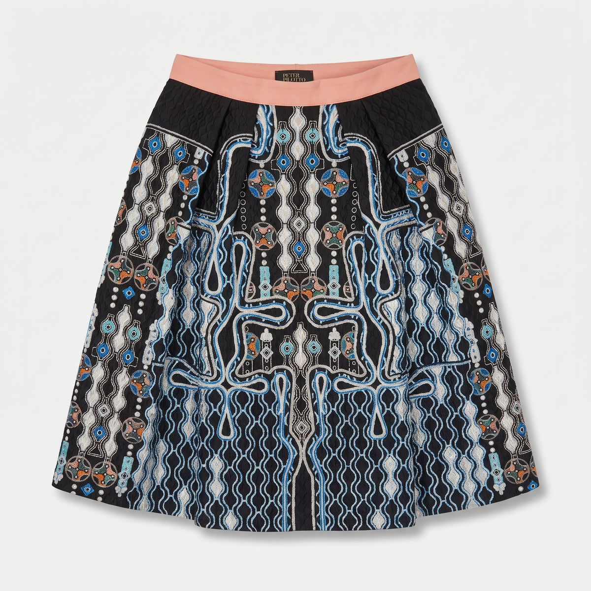 Embroidered Geometric Circle Skirt