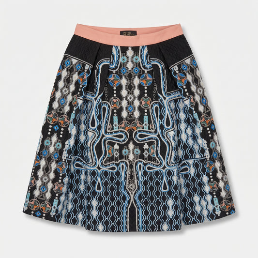 Embroidered Geometric Circle Skirt