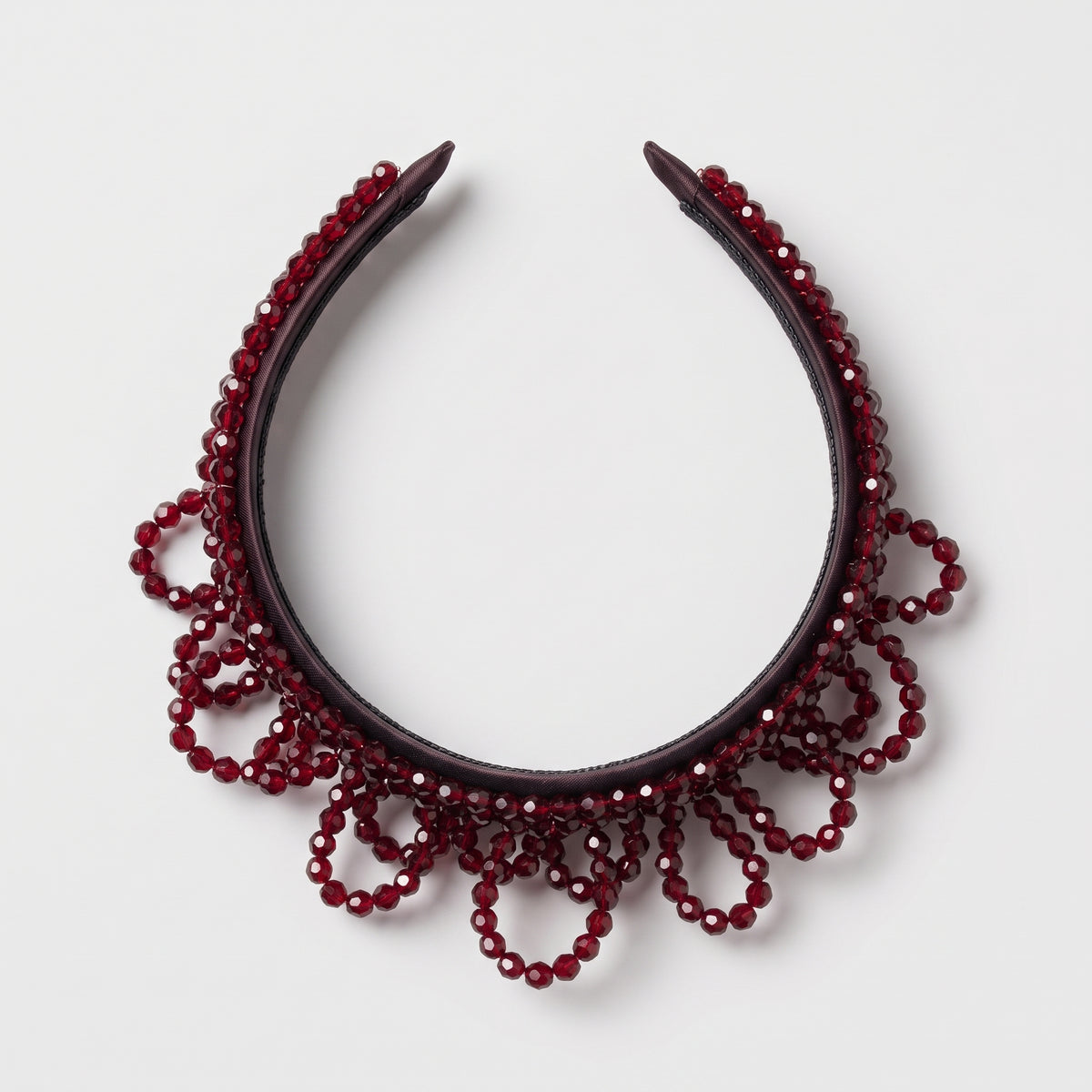 Beaded Red Crystal Tiara Headband