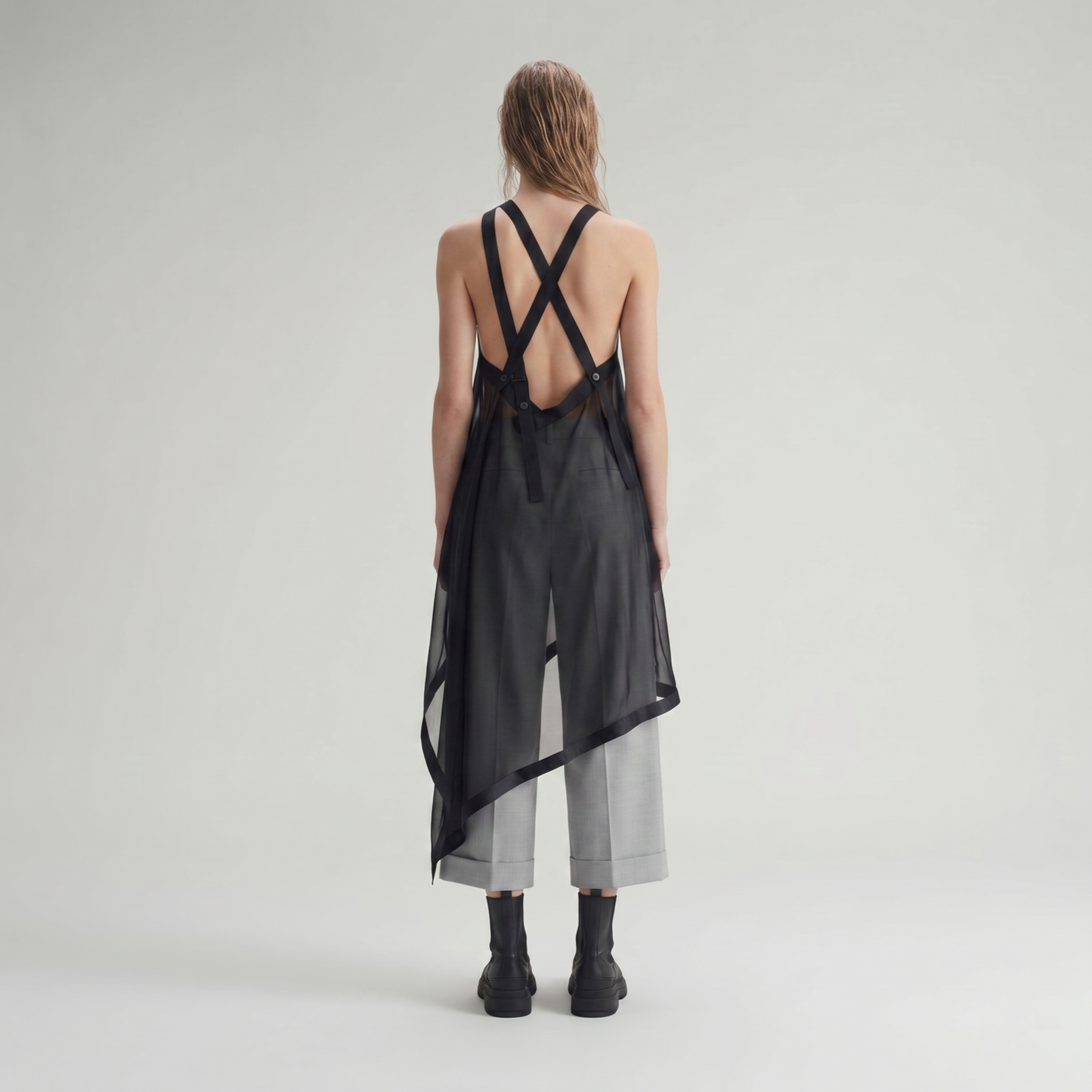 Sheer Asymmetric Halter Top
