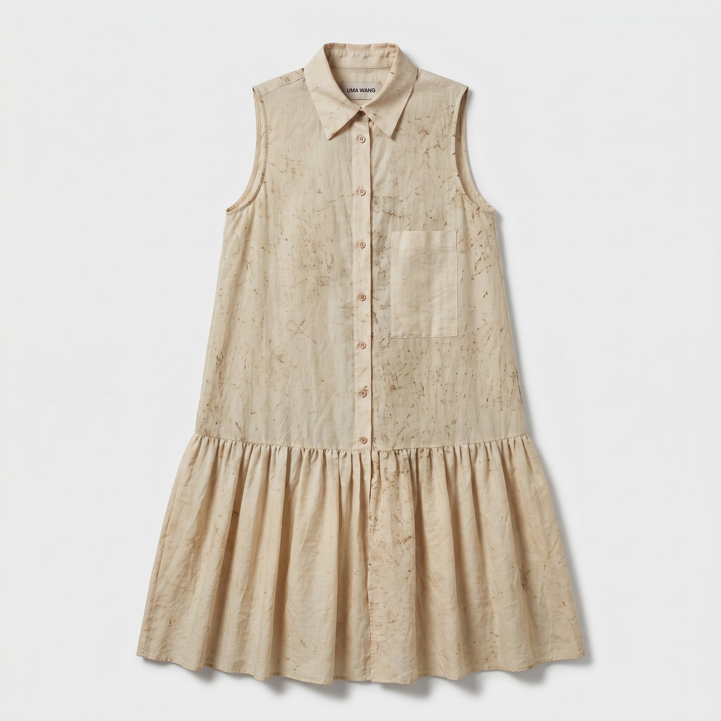 Sleeveless Collared Drop-Waist Dress