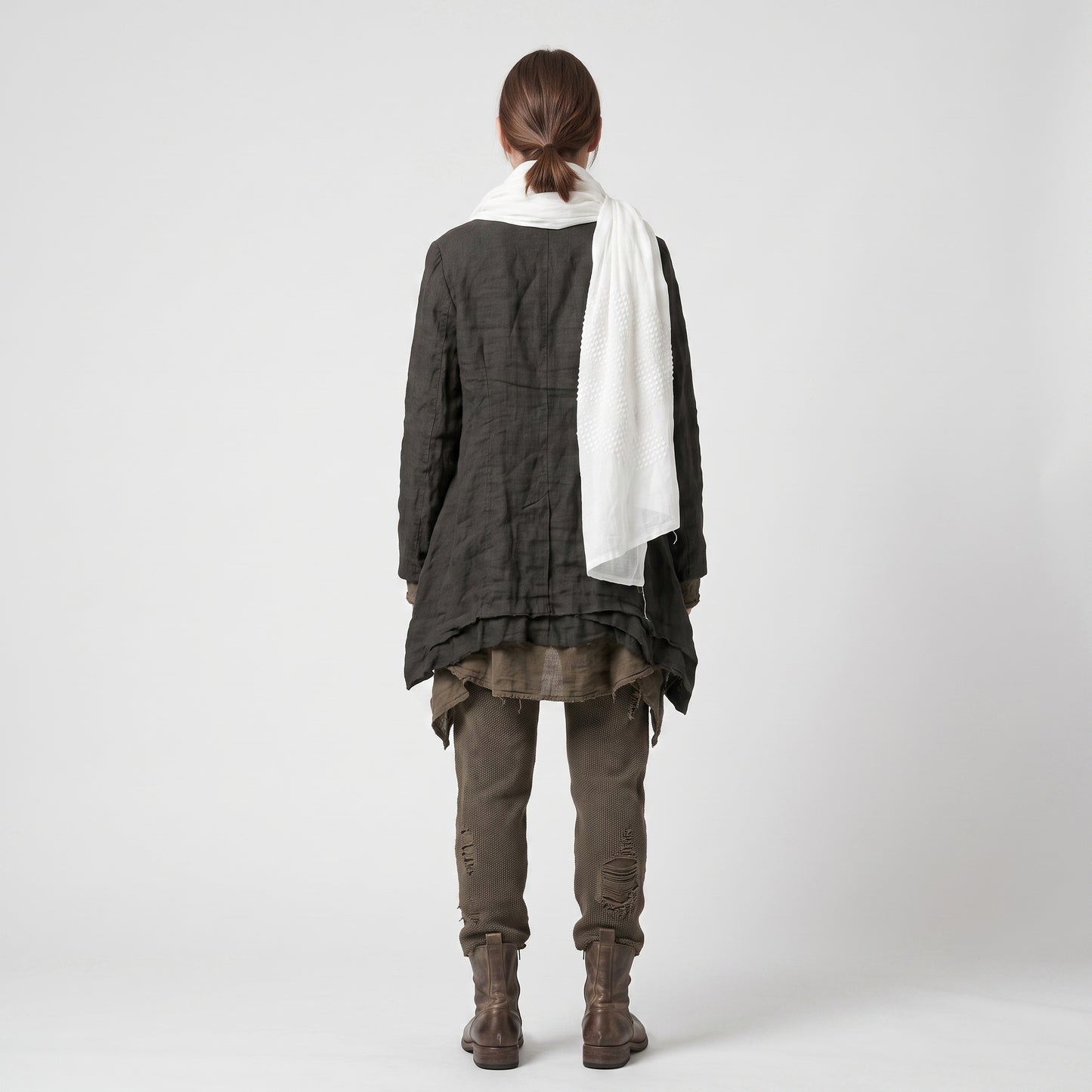 Textured Linen Square Scarf
