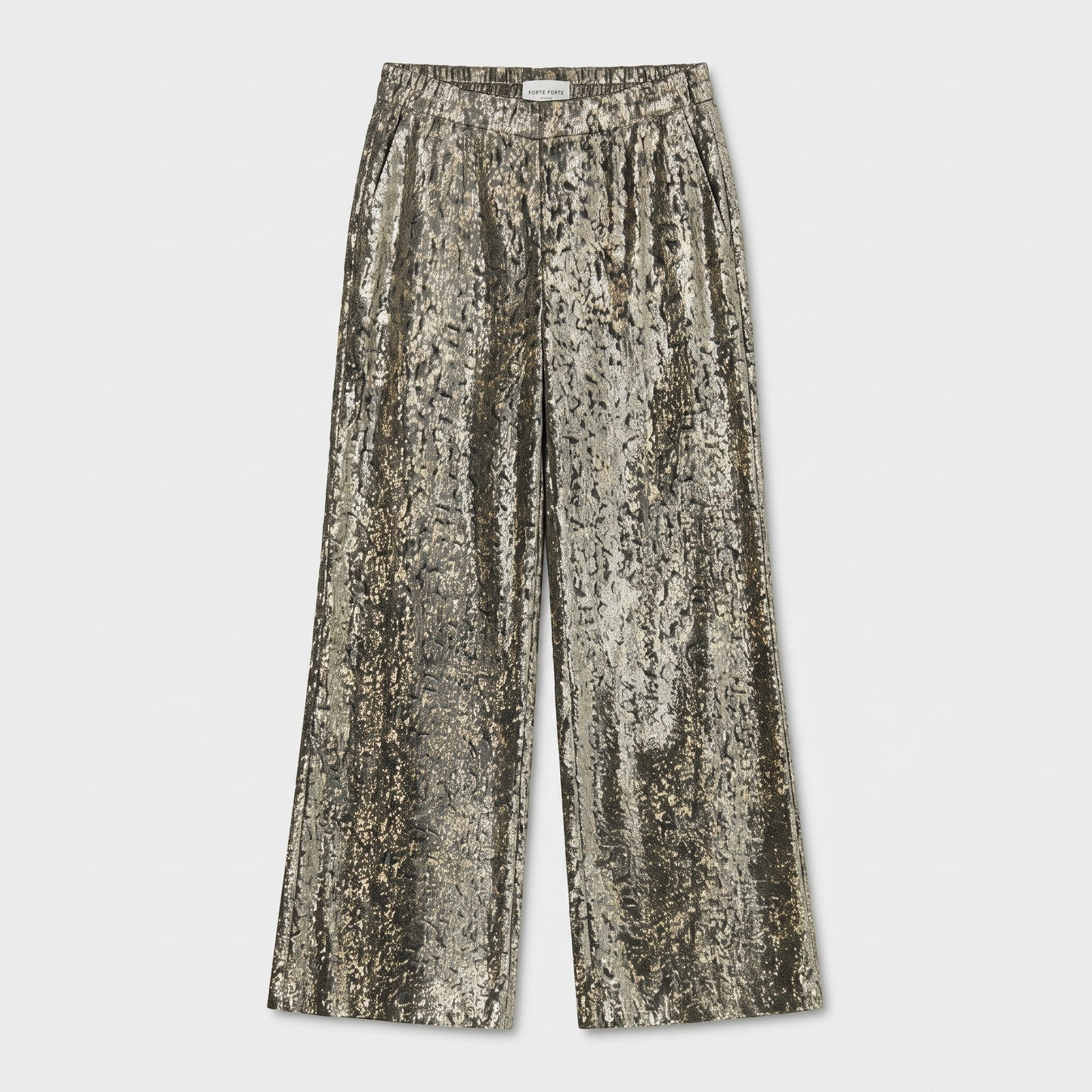 Metallic Wide Leg Trousers