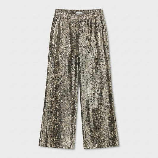 Metallic Wide Leg Trousers