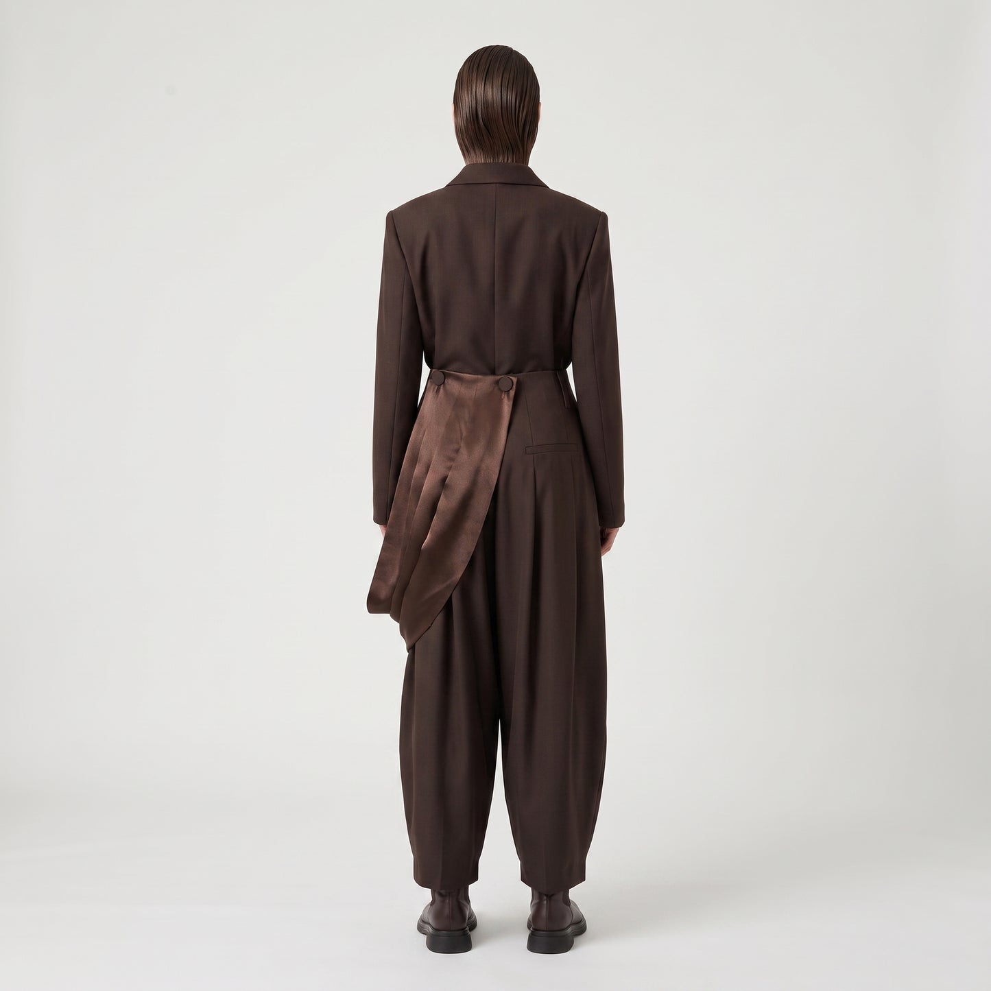 Draped Satin Accent Trousers