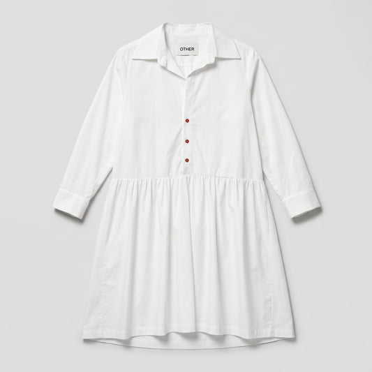 Minimalist White Shirt Dress