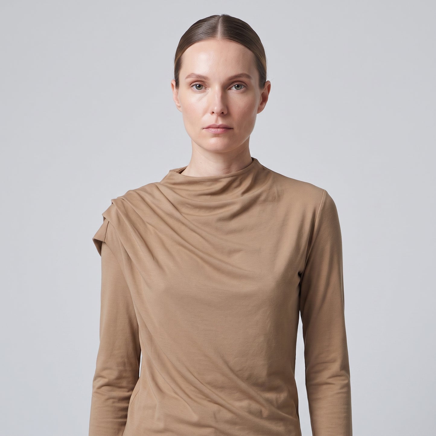 Ruched Long Sleeve Jersey Top