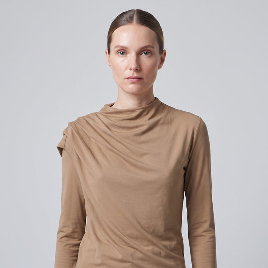 Ruched Long Sleeve Jersey Top