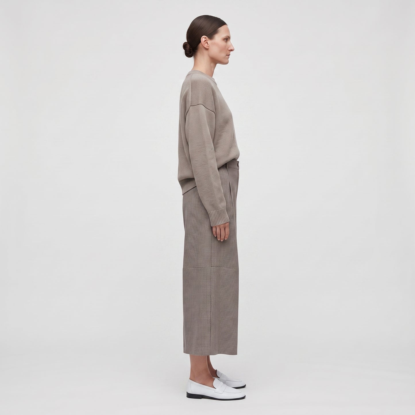 Tailored Houndstooth Culotte Trousers