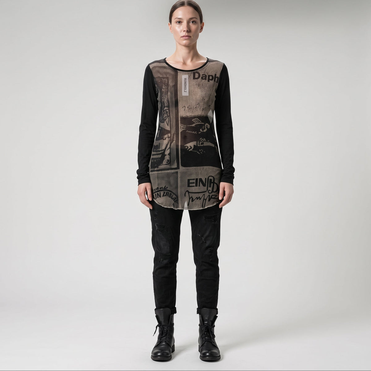 Graphic Print Long Sleeve Top