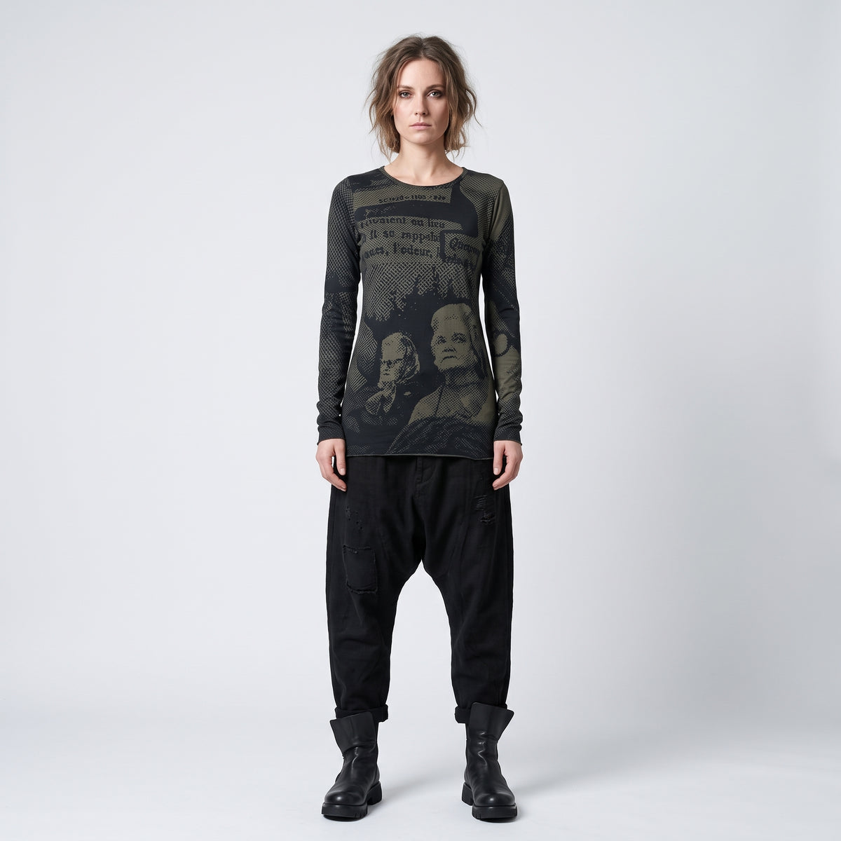 Graphic Print Long Sleeve Top