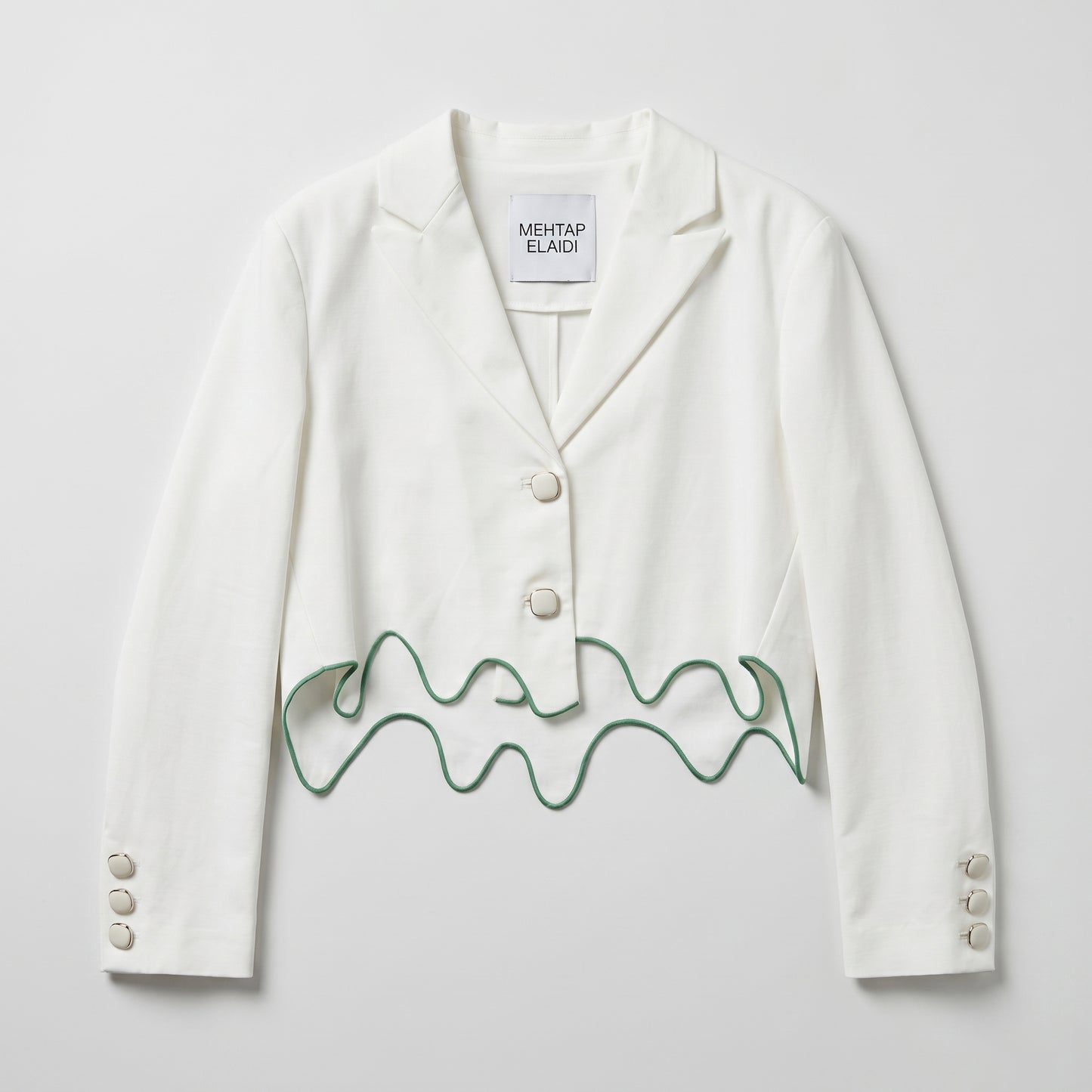 Wave Trim Cropped Blazer