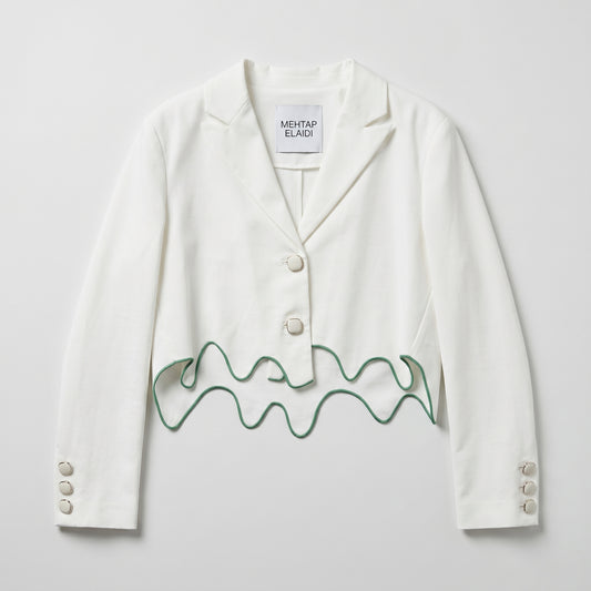 Wave Trim Cropped Blazer