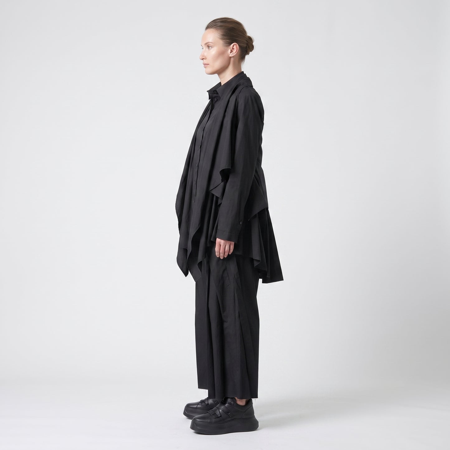 Architectural Draped Cotton Shirt