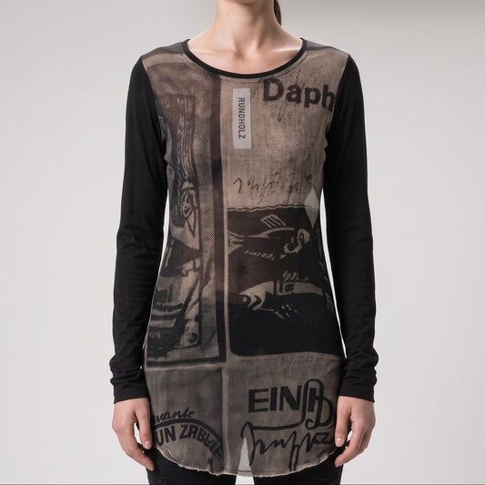 Graphic Print Long Sleeve Top