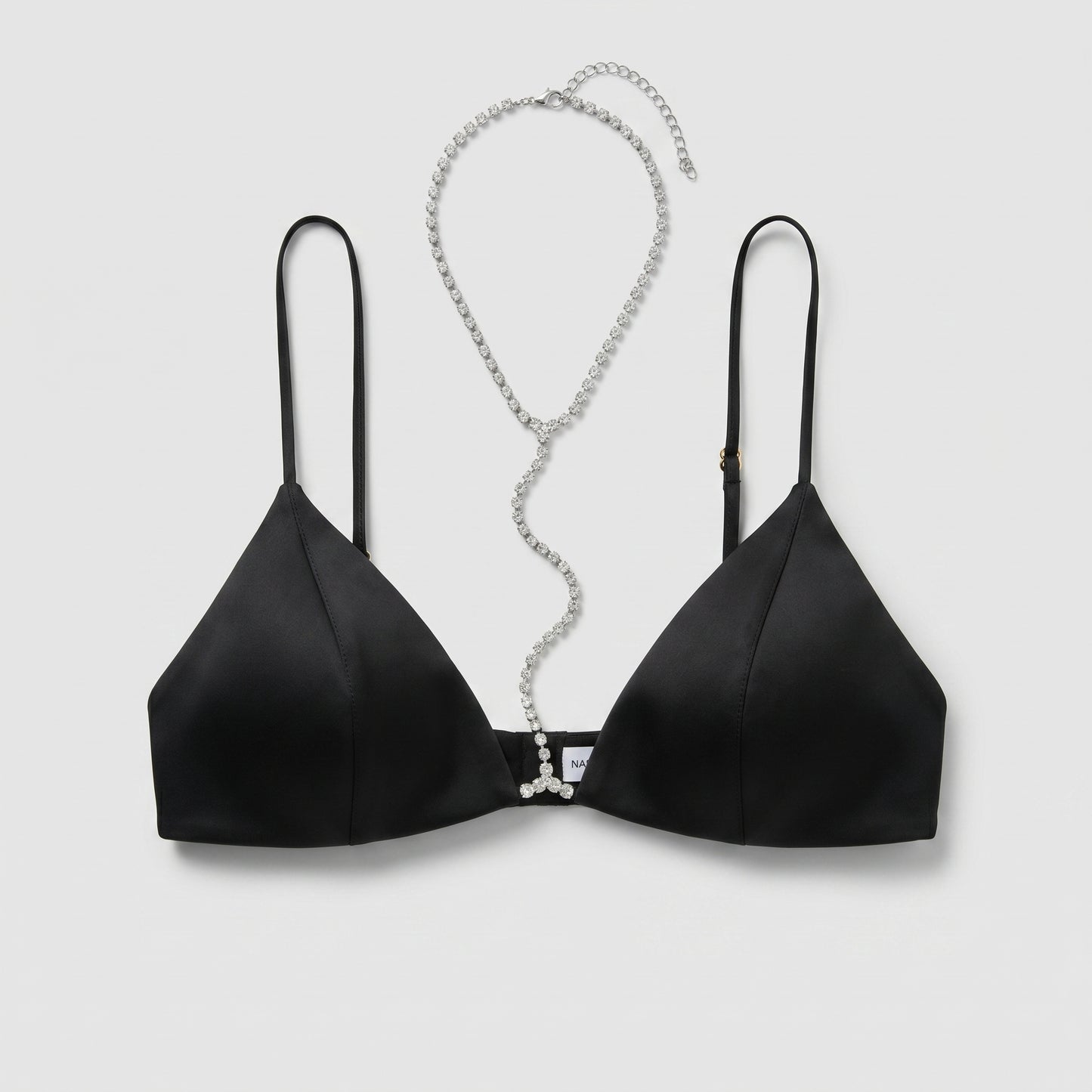 Crystal Chain Satin Bralette