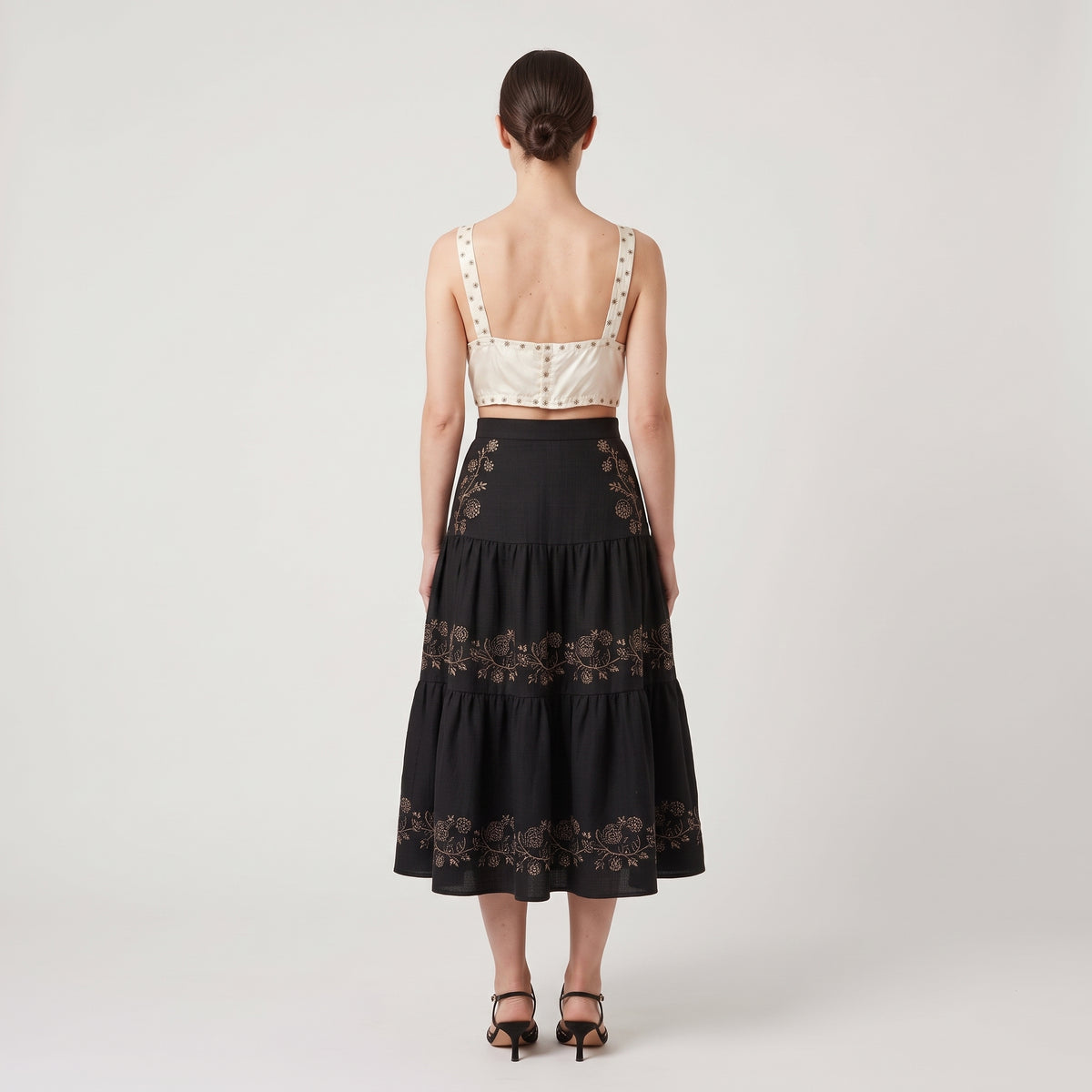 Embroidered Star Detail Crop Top
